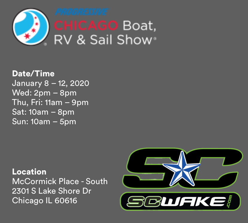 SC Wake's hours and dates for the Chicago Boat, RV and Sail Show