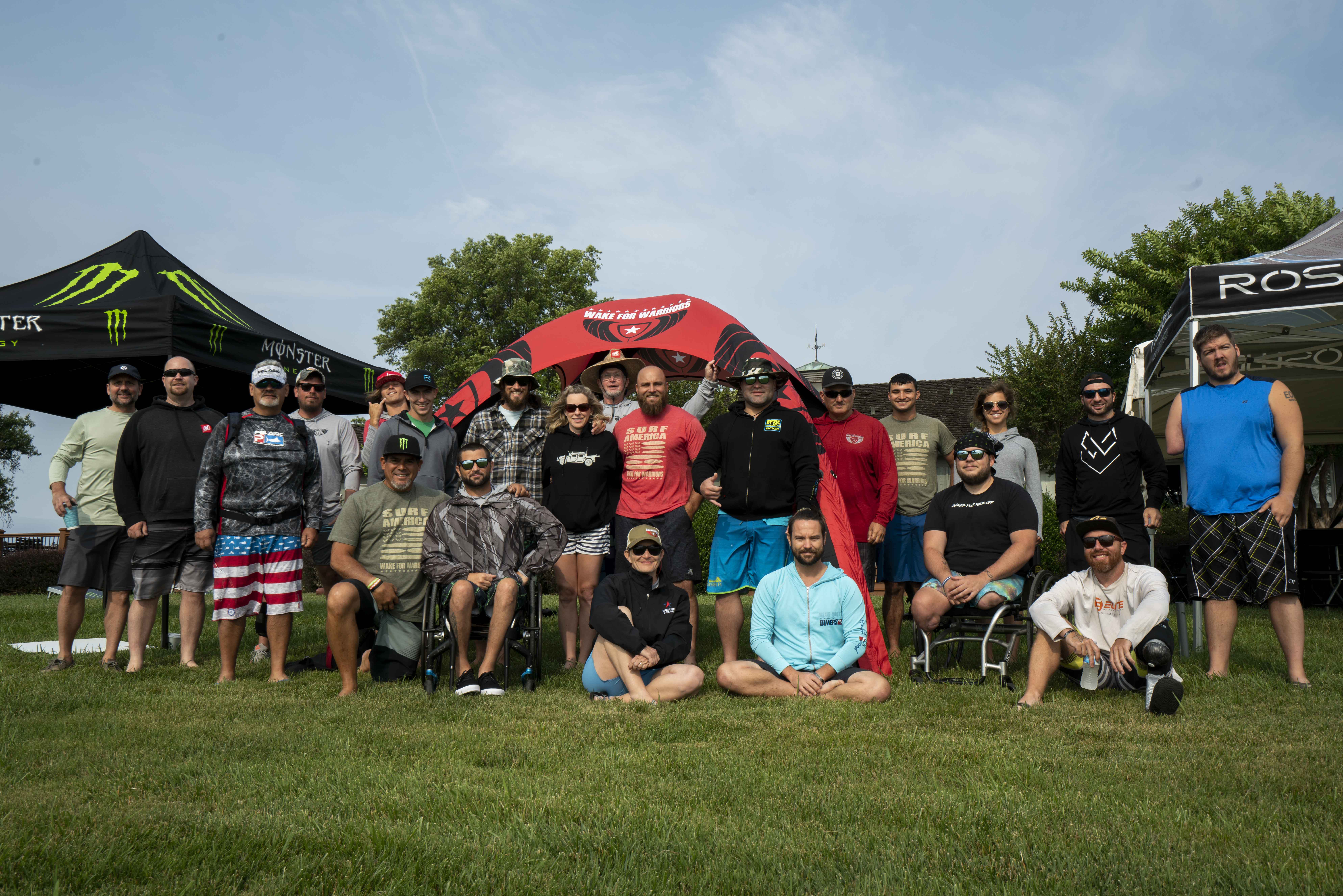 Wake for Warriors crew posing for a group photo. 