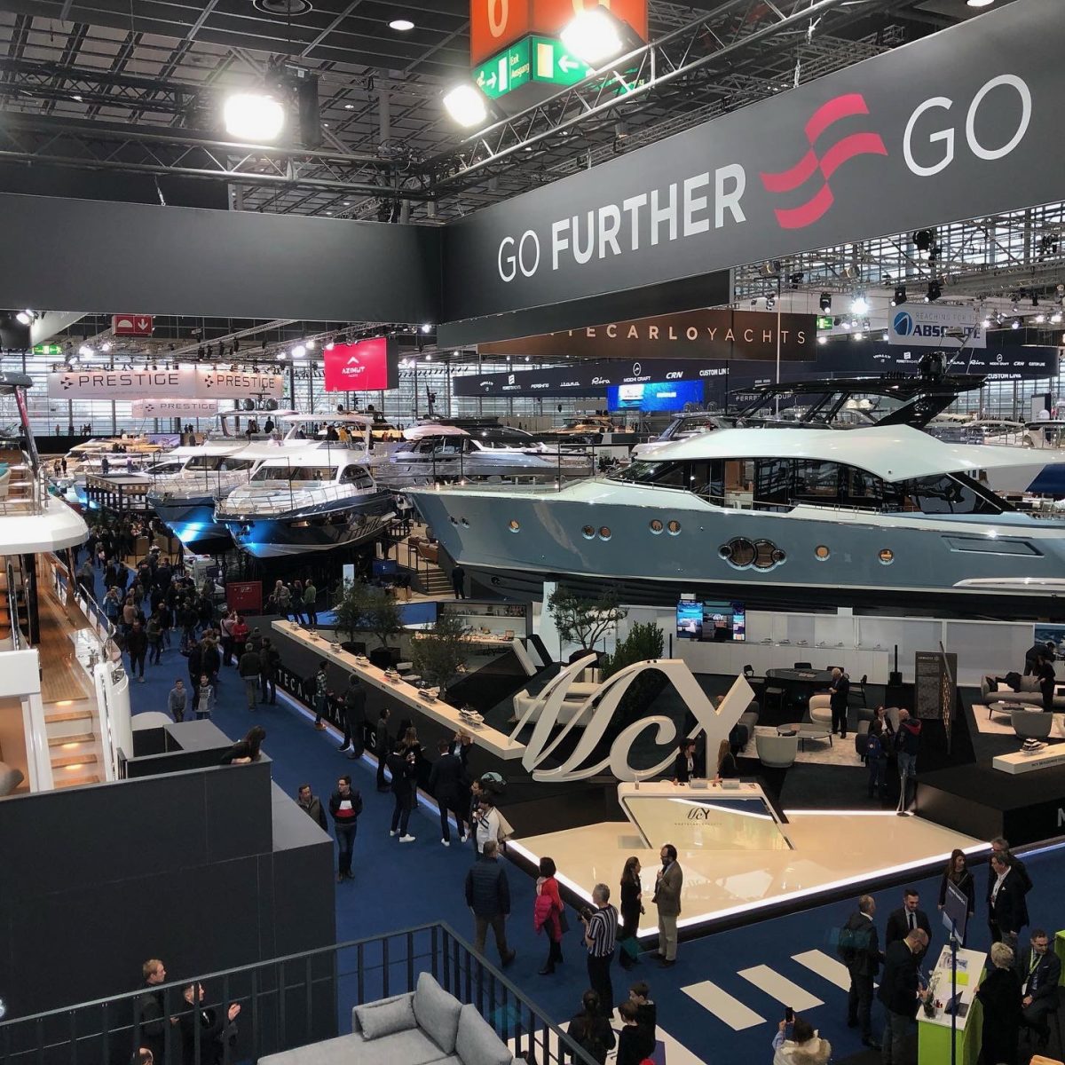 Boats on display at boot Dusseldorf  2020. 