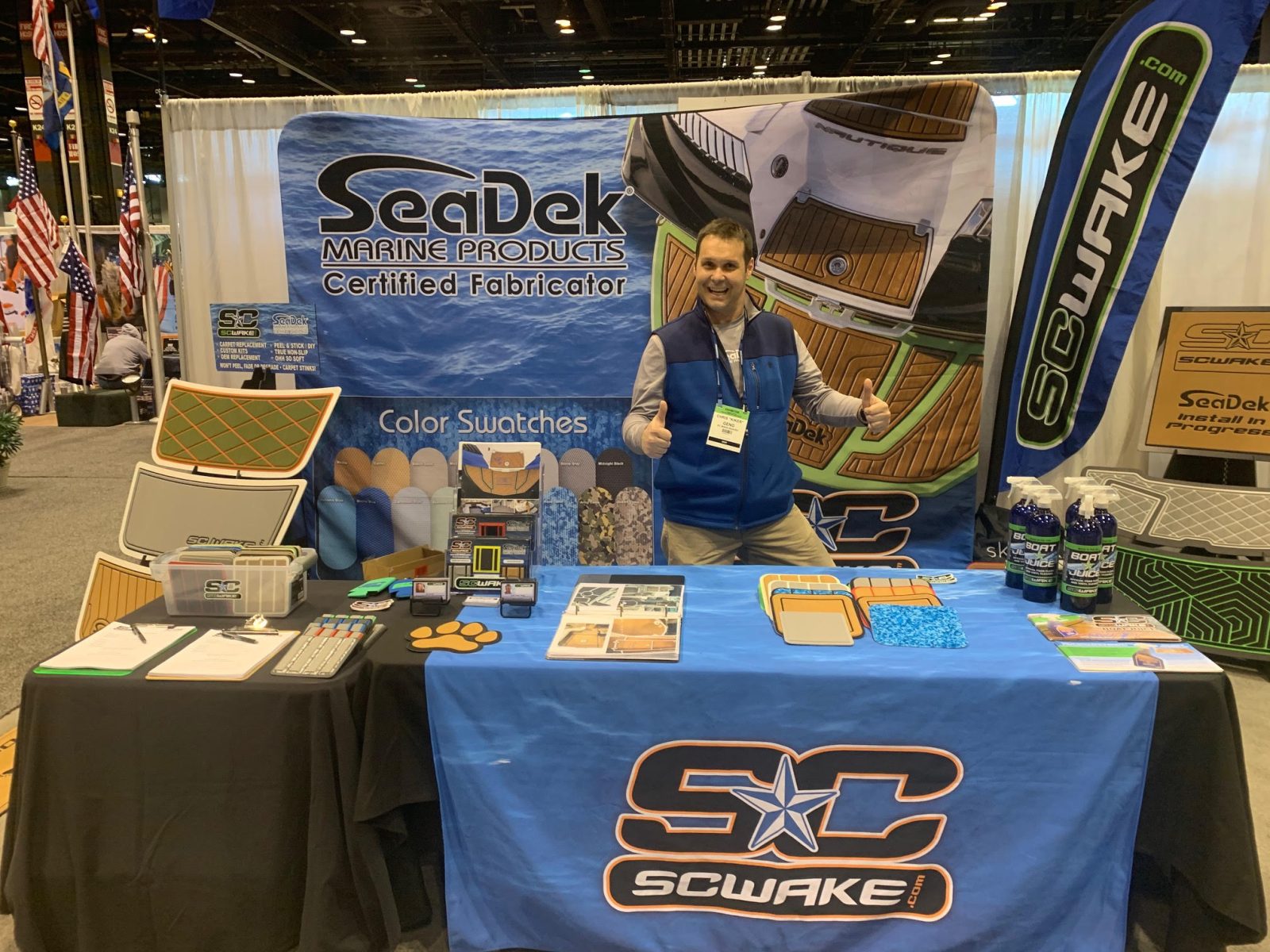 Chris Geng of SC Wake at the SeaDek Booth A204