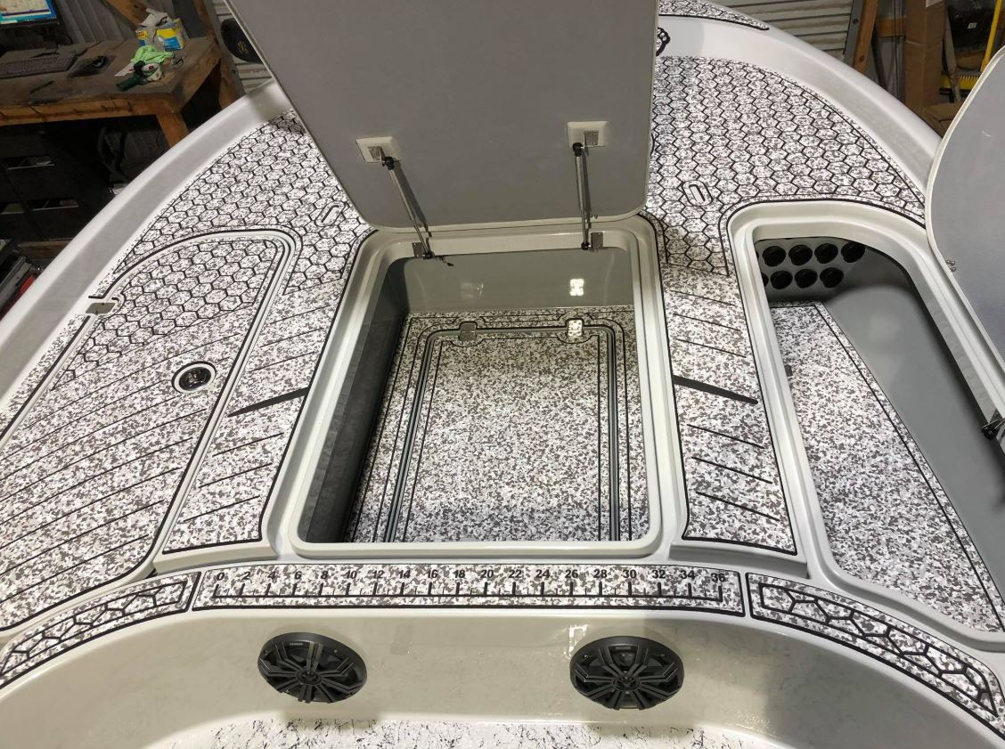 Custom SeaDek on a Turner Boatworks 2410 VS SeaDek