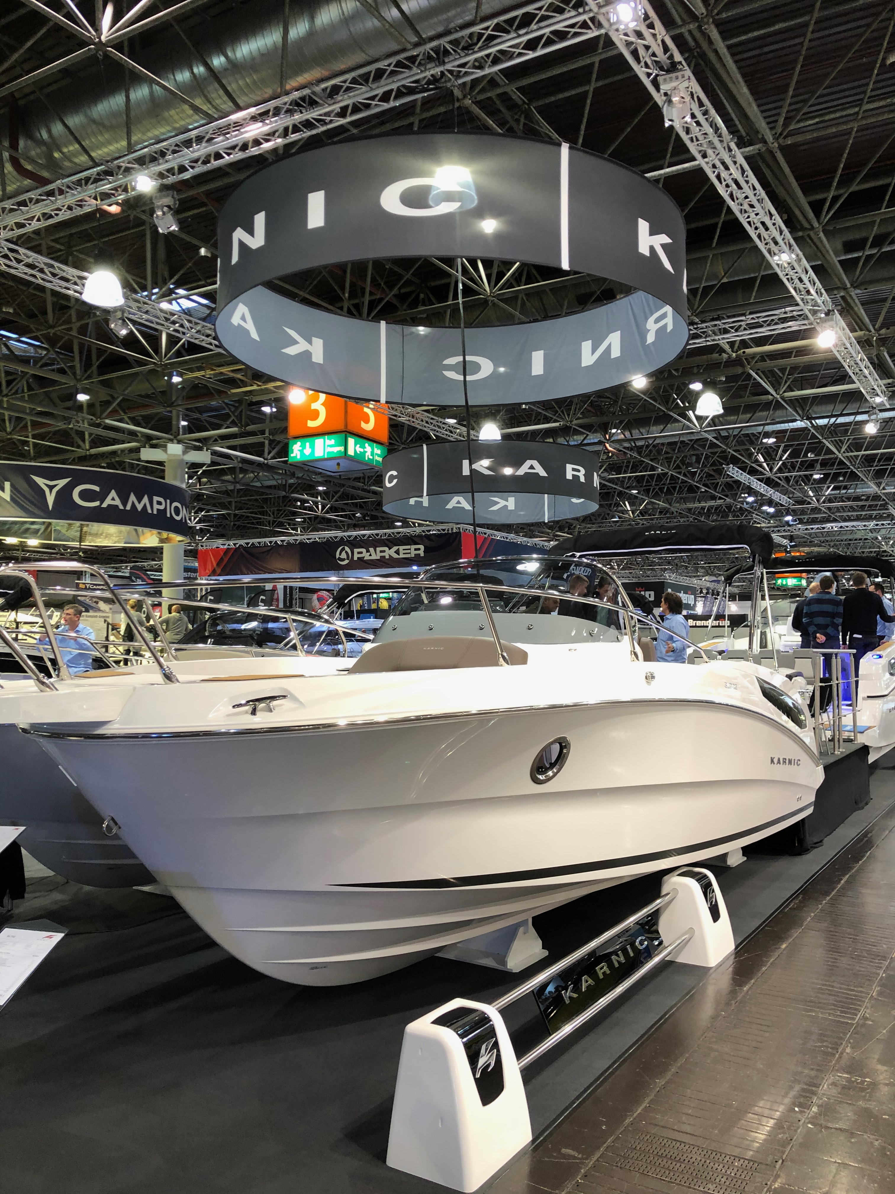 Karnic Power Boat with custom SeaDek on display at boot Dusseldorf  2020. 
