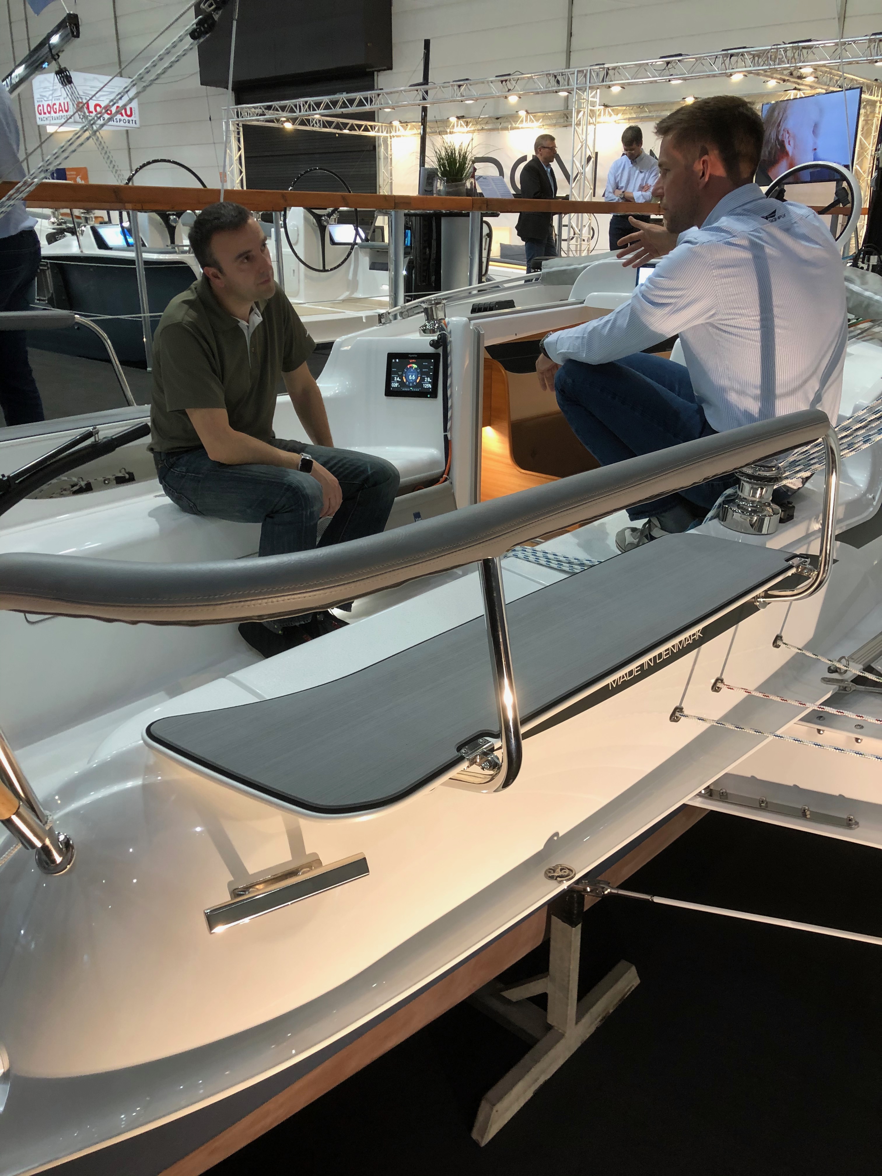 Dragonfly Sailboat with custom SeaDek on display at boot Dusseldorf  2020. 