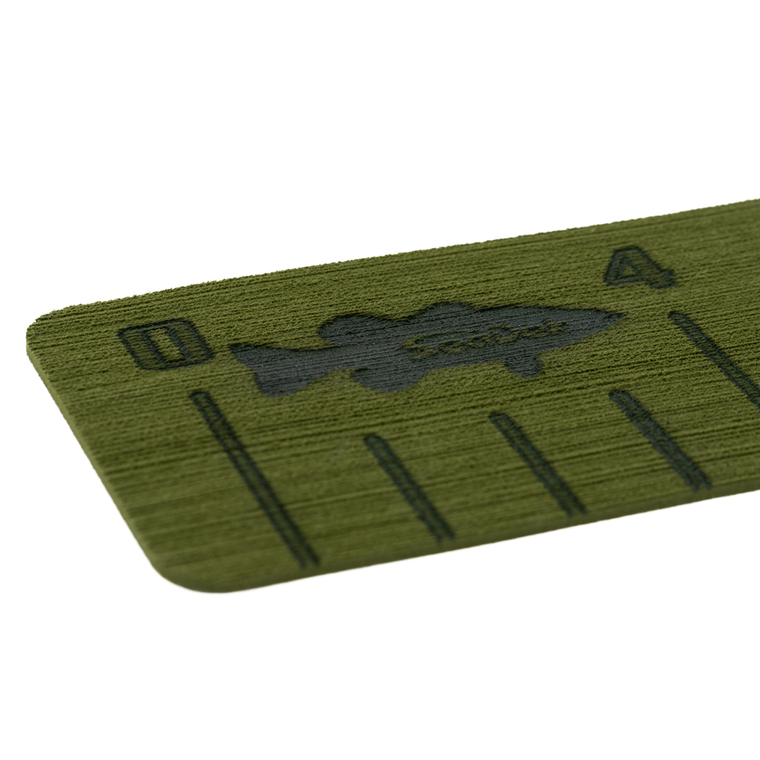 SeaDek Fish Ruler featuring a bass logo above the measurements.