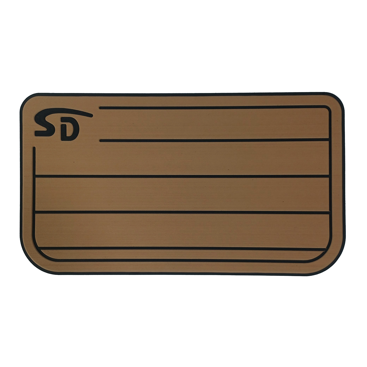 A Mocha over Black Teak SeaDek Cooler Pad custom fit for an Engel 35 Cooler.