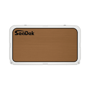 YETI Tundra 65 with a SeaDek Cooler Pad in Mocha over Black.