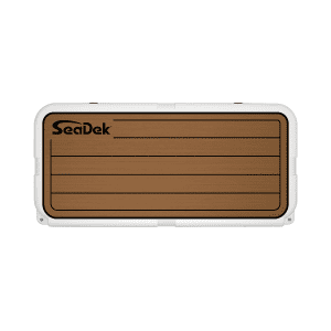 YETI Tundra 110 with a SeaDek Cooler Pad in Mocha over Black Teak.