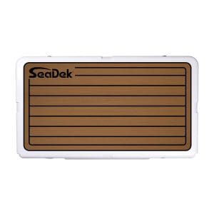 RTIC 110 with a SeaDek Cooler Pad in Mocha over Black Teak.